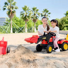 Aosom - Excavatrice 3 en 1 pour enfants à conduire avec 6 roues - rouge-Il y a un godet rouge à l'avant qui peut être levé et abaissé en tournant la poignée 