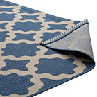 Modway Cerelia Moroccan Trellis Indoor/Outdoor Area Rug - 9 ft W x 12 ft L - Blue/Beige-8