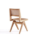 Manhattan Comfort Hamlet 17.64" Industry Chic Dining Chair - Nature - Set of 2-Unique Square Backrest Made of Cane