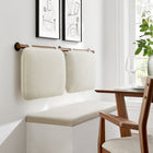 Modway Anela Wall-Mounted Chenille Upholstered King Size Headboard - Cream Walnut-Cushioned Pillow