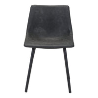 Zuo Daniel Dining Chair - Vintage Black - Set of 2-Plush and durable faux leather fabric