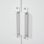 HOMCOM - Armoire de rangement en métal avec 2 portes à persiennes, étagères réglables - blanc-Assemblage requis 