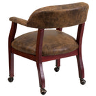 Flash Furniture Bomber Jacket Brown Luxurious Conference Chair with Accent Nail Trim & Casters-Open Back Design