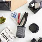 ShoppingAll - Assortiment d'accessoires pour organisateur de bureau en maille métallique, lot de 5 pièces - Noir-CONCEPTION ROBUSTE: Fabriqué En Treillis Métallique Avec Une Base Solide Et Des Soudures Renforcées Pour Une Durabilité À Long Terme.