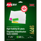 Avery High Visibility Assorted Neon Laser High Labels, 2-5/8" x 1", 450 Pack (05979)-Permanent Label
