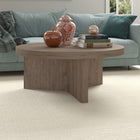 Hudson&Canal - Table basse ron Holm 91 cm de largeur - Chêne gris vieilli-Nettoyer avec un chiffon doux et sec, sans produits chimiques agressifs ni produits de nettoyage abrasifs