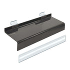 Azar Displays Deluxe Acrylic Shoe Shelf for Slatwall - 10" W x 1.25" H x 4" D - Smoke Grey - 10 Pack-Includes: 10 U-shape C-channels