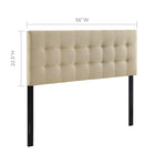 Modway Emily Upholstered Fabric Full Headboard - Beige-Fits full size beds
