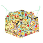 Oliver's Labels 2-Ply Non-Medical Kids Scarf Face Mask - Emojis-2 Layers in front of the mouth and nose for added protection.