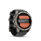 Garmin - Montre connectée GPS multisports fēnix 8 Pro - 51 mm - Titane avec bracelet en silicone graphite/noir-NAVIGATION CARTOGRAPHIQUE AVANCÉE - Naviguez dans vos aventures en utilisant des cartes TopoActive préchargées avec ombrage de relief — ainsi que des cartes intégrées pour les terrains de golf et les stations de ski à travers le monde. Une fonction de planification d'itinéraire dynamique vous propose des parcours suggérés pour vous ramener à votre point de départ à temps.