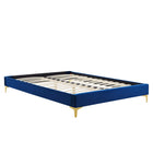 Modway Sutton Performance Velvet Twin Bed Frame - Navy-Twin Bed Frame