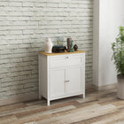 HOMCOM 31.5" L Storage Cabinet - White-The particleboard surface is painted, smooth and easy to wipe clean