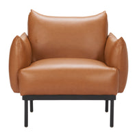 Zuo Sekil Accent Chair - Brown-Plush and durable faux leather fabric