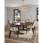 Manhattan Comfort Fifth Avenue 22.5" Traditional Faux Leather Upholstered Dining Armchair - Cream and Walnut-Frame Made of Solid Beech Wood with Rich Walnut Finish
