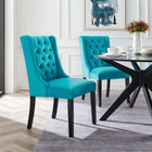 Modway Baronet Performance Velvet Dining Chairs - Blue - 2 Pack-Dense Foam Padding for Comfort