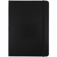 JAM Paper Hardcover Medium Journal Notebook with Elastic - 100 Lined Sheets - 5" x 7" - Black-Colour: Black | Be stylish and organized with a colourful note book.