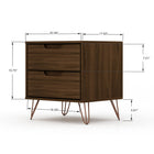 Manhattan Comfort Rockefeller Mid-Century Modern 3-Piece Bedroom Dresser Set - Brown-Includes Spacious Drawers With Simple .75 Gliding Mechanism.