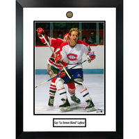 Guy Lafleur Photo with Alumni Coin - Framed Print - 27" x 35"-Premium print framed