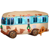 GEMMY Airblown Inflatable Christmas National Lampoon's Christmas Vacation RV Scene with Logo and LEDs - 48" x 90"-Lights up with bright, energy-efficient LED light