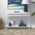 Hudson&Canal - Console Ricardo 42" avec étagères en métal - Blanc mat-Caractéristiques assemblage facile