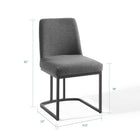 Modway Amplify Sled Base Upholstered Fabric Dining Side Chair - Black/Charcoal-Sled Base Chair
