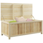 Outsunny boîte de rangement en bois 45 gallons, coffre de terrasse, banc-Capacité de 172 litres, un grand espace de rangement intérieur
