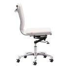 Zuo Lider Plus Armless Office Chair - White-3 year limited warranty
