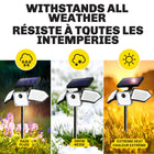 Bell+Howell Bionic Outdoor Solar Flood Lights with Motion Sensor - 2 Pack -Brighten every corner: three adjustable panels spread wide angle light for porch, doors, entryways and backyard, covering up to 1,200 sq ft