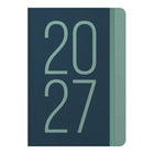 Letts of London - 2027 agenda hebdomadaire/mensuel Essence avec reliure cousue et couverture en lin recyclé – 8 1/4 po x 5 7/8 po – turquoise – multilingue-Espace pour chaque jour de la semaine
