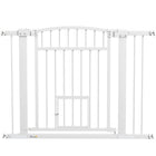 PawHut 30"-41" Dog Gate with Small Door and Extension Kit - 30" H-30.3" (77 cm)high gate