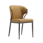 Manhattan Comfort Kirsten 20.5" Modern Leatherette Upholstered Dining Chair - Camel - Set of 2-Plush, Foam-Filled Seat for Lasting Comfort
