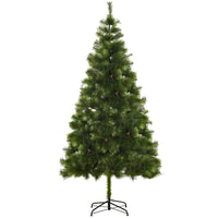 HOMCOM 7' Artificial Christmas Tree with Realistic Branch Tips - Green-Fantastic Christmas tree that adds a magical and festive touch to your home 