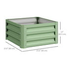 Outsunny - Jardin surélevé 2 pi x 2 pi x 1 pi 2 pièces avec cadre en acier galvanisé pour légumes - vert clair - Paquet de 2-Matériau en acier galvanisé avec revêtement en poudre pour une utilisation extérieure 