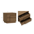 Manhattan Comfort Horizon 21.7" Modern Nightstand - Maple-Raised Platform Mop Base Design Allows for Easy Cleaning