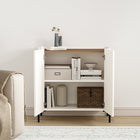 Manhattan Comfort Abbey 31.5" Modern Accent Cabinet - Maple and Off White-Sleek, Handle-Free Doors for a Clean, Uncluttered Look