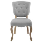 Modway Array Vintage French Upholstered Dining Side Chair - Light Grey-Non-Marking Foot Caps