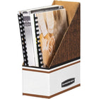 Bankers Box Oversized Magazine File Storage Box - White-Premium corrugated construction with glued side panels withstands heavy day-to-day usage