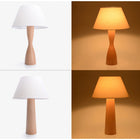 Decent Living - Lot de 2 lampes de table en hêtre - W et M-Finition lisse : poncée à la main pour obtenir une surface lisse et élégante.