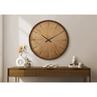 Monarch Specialties 9022 30" Round Oversized Wall Clock - Brown-Enjoy effortless timekeeping with the clear glass surface and bold, easy to read time markings, for a stylish and practical decorative addition in a bedroom, living room, or office