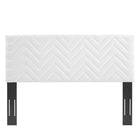 Modway Mercy Chevron Tufted Performance Velvet Twin Headboard - White-7 Mounting Positions