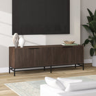 Hudson&Canal - Meuble TV Montello pour téléviseurs jusqu'à 78" - Alder Brown-Caractéristiques assemblage facile