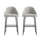 Manhattan Comfort - Gracie tabouret de bar moderne 22" en similicuir rembourré - pierre et noir - lot de 2-Tabouret de bar moderne avec dossier parfait pour une utilisation au bar et dans la cuisine. Ensemble de 2