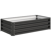 Outsunny Raised Garden Bed - 475" L x 23.5" W x 12" H - Grey-The great and easy way to grow your own garden at home 