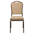 Flash Furniture HERCULES Series Crown Back Stacking Banquet Chair in Tan Vinyl - Copper Vein Frame-Multipurpose Banquet Chair