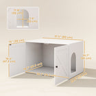 PawHut Hidden Cat Litter Box Enclosure with Doors - White-Spacious interior provides cat comfort 