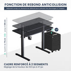 MotionGrey - Bureau assis-debout électrique Ergo2 réglable en hauteur, 47 po de largeur, avec 4 réglages mémorisés - Noir-5
