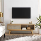 Modway Soma 47" TV Stand - Oak-Natural Rattan Weave