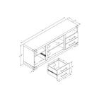 Manhattan Comfort Richmond 60" Traditional TV Stand - Brown-Style and Durability Added with Steel Corner Plates and Steel Handles