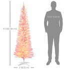 HOMCOM 6' Pre-Lit Artificial Christmas Tree with Warm White LED Lights - Pink-Section design of branches make disassembly and storage quick and easy 