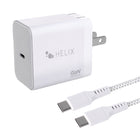 Helix USB-C + USB-A Wall Charger with Cable - 40W - White-40 Watt
